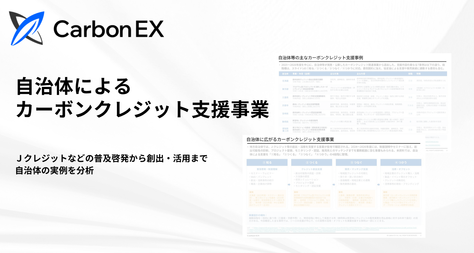 自治体によるカーボンクレジット支援事業